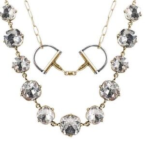 Elegant Gold and Silver Crystal Necklace